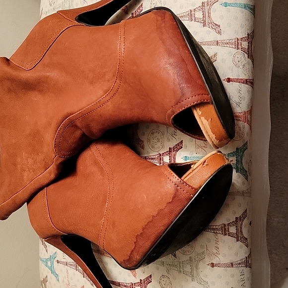 Brown open toe booties - Picture 8 of 11
